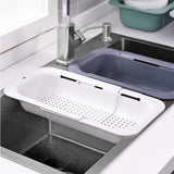 Maxbell Extendable Colander Strainer Sink Colander Strainer Basket for Fruits Dishes White L
