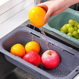 Maxbell Extendable Colander Strainer Sink Colander Strainer Basket for Fruits Dishes White L