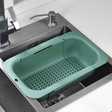 Maxbell Extendable Colander Strainer Sink Colander Strainer Basket for Fruits Dishes White L