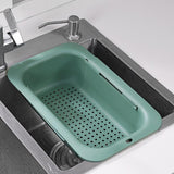 Maxbell Extendable Colander Strainer Sink Colander Strainer Basket for Fruits Dishes White L