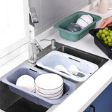 Maxbell Extendable Colander Strainer Sink Colander Strainer Basket for Fruits Dishes White L