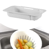 Maxbell Extendable Colander Strainer Sink Colander Strainer Basket for Fruits Dishes White L