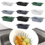 Maxbell Extendable Colander Strainer Sink Colander Strainer Basket for Fruits Dishes White L
