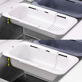 Maxbell Extendable Colander Strainer Sink Colander Strainer Basket for Fruits Dishes White L