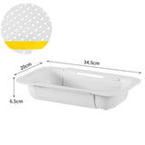 Maxbell Extendable Colander Strainer Sink Colander Strainer Basket for Fruits Dishes White L