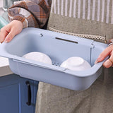 Maxbell Extendable Colander Strainer Sink Colander Strainer Basket for Fruits Dishes White L
