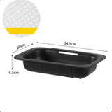 Maxbell Extendable Colander Strainer Sink Colander Strainer Basket for Fruits Dishes Black L