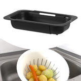 Maxbell Extendable Colander Strainer Sink Colander Strainer Basket for Fruits Dishes Black L