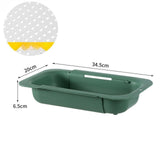 Maxbell Extendable Colander Strainer Sink Colander Strainer Basket for Fruits Dishes Green L