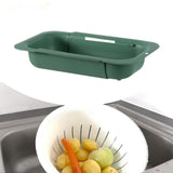 Maxbell Extendable Colander Strainer Sink Colander Strainer Basket for Fruits Dishes Green L