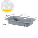 Maxbell Extendable Colander Strainer Sink Colander Strainer Basket for Fruits Dishes Light Gray L