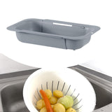 Maxbell Extendable Colander Strainer Sink Colander Strainer Basket for Fruits Dishes Light Gray L