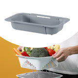Maxbell Extendable Colander Strainer Sink Colander Strainer Basket for Fruits Dishes Light Gray L