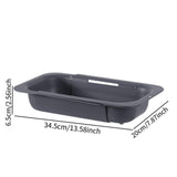 Maxbell Extendable Colander Strainer Sink Colander Strainer Basket for Fruits Dishes Dark Gray L