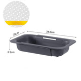 Maxbell Extendable Colander Strainer Sink Colander Strainer Basket for Fruits Dishes Dark Gray L