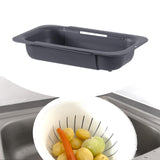 Maxbell Extendable Colander Strainer Sink Colander Strainer Basket for Fruits Dishes Dark Gray L