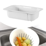 Maxbell Extendable Colander Strainer Sink Colander Strainer Basket for Fruits Dishes White XL