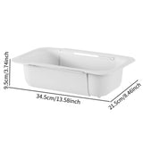 Maxbell Extendable Colander Strainer Sink Colander Strainer Basket for Fruits Dishes White XL