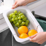 Maxbell Extendable Colander Strainer Sink Colander Strainer Basket for Fruits Dishes White XL