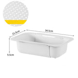 Maxbell Extendable Colander Strainer Sink Colander Strainer Basket for Fruits Dishes White XL