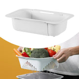 Maxbell Extendable Colander Strainer Sink Colander Strainer Basket for Fruits Dishes White XL