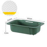Maxbell Extendable Colander Strainer Sink Colander Strainer Basket for Fruits Dishes Green XL
