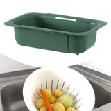 Maxbell Extendable Colander Strainer Sink Colander Strainer Basket for Fruits Dishes Green XL