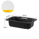 Maxbell Extendable Colander Strainer Sink Colander Strainer Basket for Fruits Dishes Black XL