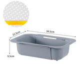 Maxbell Extendable Colander Strainer Sink Colander Strainer Basket for Fruits Dishes Light Gray XL
