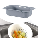 Maxbell Extendable Colander Strainer Sink Colander Strainer Basket for Fruits Dishes Light Gray XL
