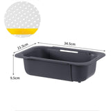 Maxbell Extendable Colander Strainer Sink Colander Strainer Basket for Fruits Dishes Dark Gray  XL