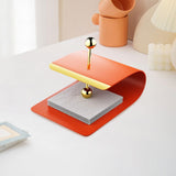 Maxbell Paper Napkin Holder Stainless Steel Memos Napkin Dispenser for Dinning Table brown red