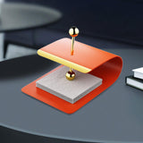 Maxbell Paper Napkin Holder Stainless Steel Memos Napkin Dispenser for Dinning Table brown red