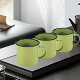 Maxbell 3x Enamel Coffee Cups Sturdy Portable Drinking Cups for Kitchen Home Desktop