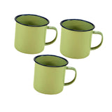 Maxbell 3x Enamel Coffee Cups Sturdy Portable Drinking Cups for Kitchen Home Desktop