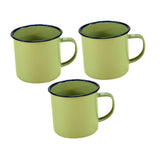 Maxbell 3x Enamel Coffee Cups Sturdy Portable Drinking Cups for Kitchen Home Desktop