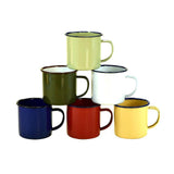 Maxbell 3x Enamel Coffee Cups Sturdy Portable Drinking Cups for Kitchen Home Desktop