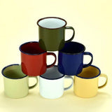 Maxbell 3x Enamel Coffee Cups Sturdy Portable Drinking Cups for Kitchen Home Desktop