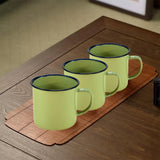 Maxbell 3x Enamel Coffee Cups Sturdy Portable Drinking Cups for Kitchen Home Desktop
