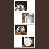 Maxbell Stew Cooker with Handle Stockpot Stovetop Pot for RV Travel Breakfast Fruits Silver