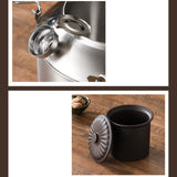 Maxbell Stew Cooker with Handle Stockpot Stovetop Pot for RV Travel Breakfast Fruits Silver