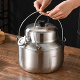Maxbell Stew Cooker with Handle Stockpot Stovetop Pot for RV Travel Breakfast Fruits Silver