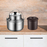 Maxbell Stew Cooker with Handle Stockpot Stovetop Pot for RV Travel Breakfast Fruits Silver