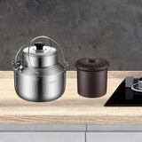 Maxbell Stew Cooker with Handle Stockpot Stovetop Pot for RV Travel Breakfast Fruits Silver