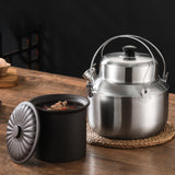 Maxbell Stew Cooker with Handle Stockpot Stovetop Pot for RV Travel Breakfast Fruits Silver