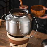 Maxbell Stew Cooker with Handle Stockpot Stovetop Pot for RV Travel Breakfast Fruits Silver