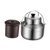 Maxbell Stew Cooker with Handle Stockpot Stovetop Pot for RV Travel Breakfast Fruits Silver