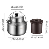 Maxbell Stew Cooker with Handle Stockpot Stovetop Pot for RV Travel Breakfast Fruits Silver