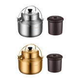 Maxbell Stew Cooker with Handle Stockpot Stovetop Pot for RV Travel Breakfast Fruits Silver