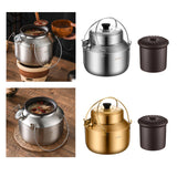 Maxbell Stew Cooker with Handle Stockpot Stovetop Pot for RV Travel Breakfast Fruits Silver